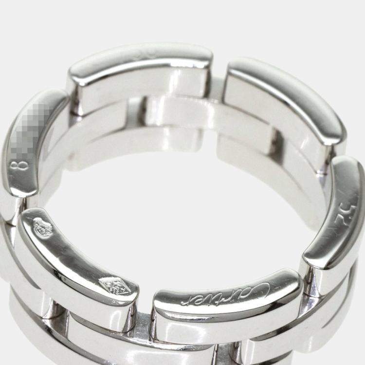 Pre Owned Cartier Maillon Panthere 18K White Gold Ring EU 52