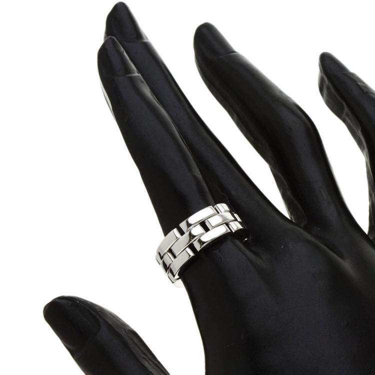 Pre Owned Cartier Maillon Panthere 18K White Gold Ring EU 52