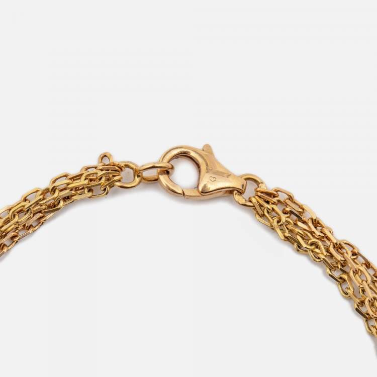 Pre Owned Cartier Trinity 18k Three Tone Gold Double Chain Bracelet
