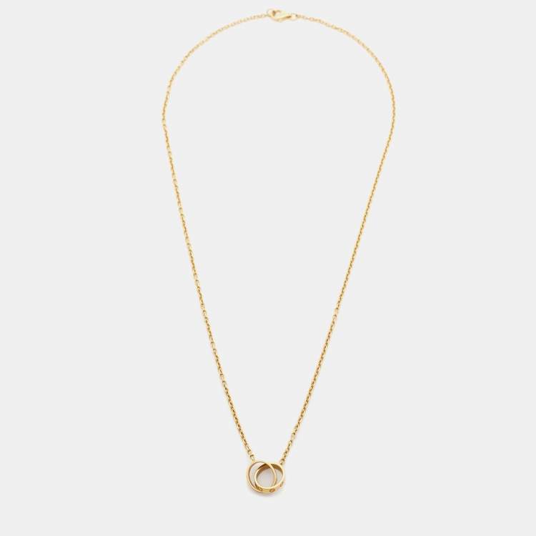 Cartier Love Interlocking Loop 18k Yellow Gold Chain Necklace