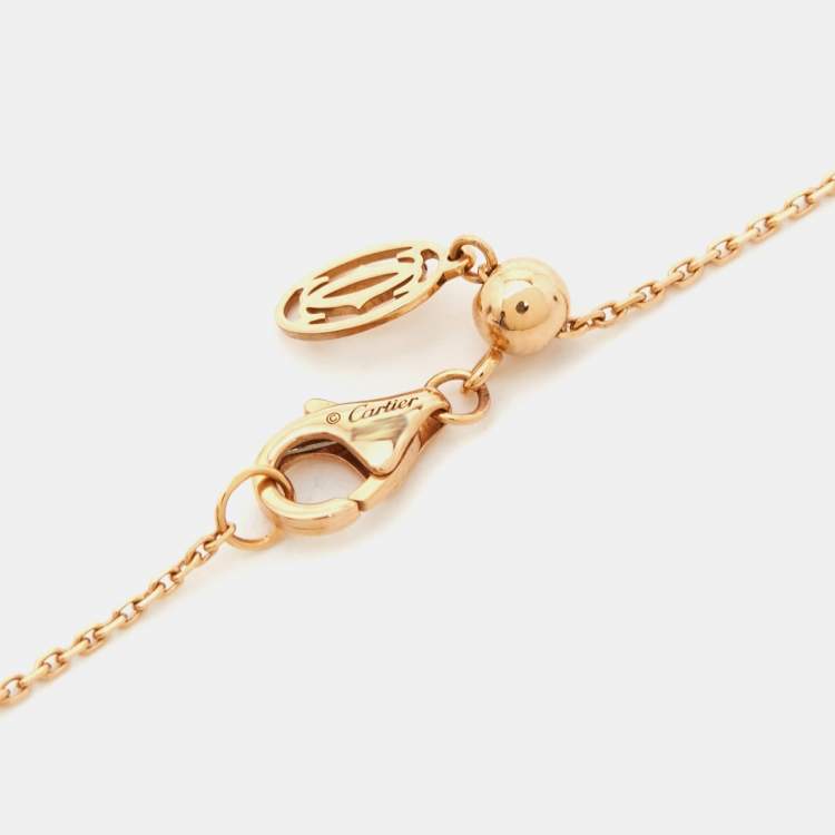 Pre Owned Cartier Cactus De Cartier Diamond 18k Rose Gold Pendant Necklace