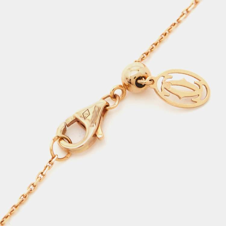 Pre Owned Cartier Cactus De Cartier Diamond 18k Rose Gold Pendant Necklace