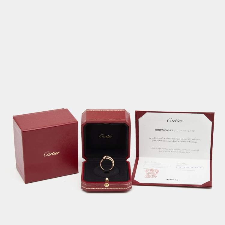 Pre Owned Cartier Panthere de Cartier Multi Garnet Onyx 18k Rose Gold Ring Size 53