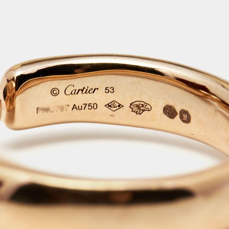 Pre Owned Cartier Panthere de Cartier Multi Garnet Onyx 18k Rose Gold Ring Size 53