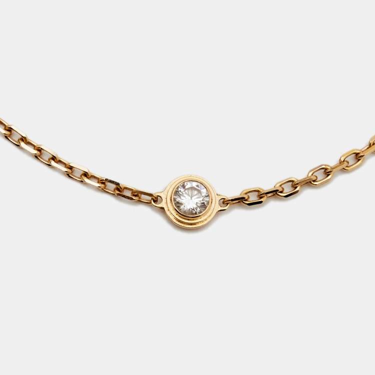 Pre Owned Cartier D'Amour Diamond 18k Rose Gold Small Model Bracelet