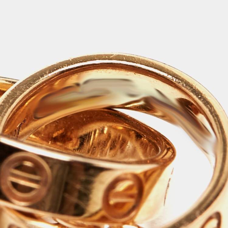 Pre Owned Cartier Love Interlocking Loop 18k Rose Gold Link Bracelet