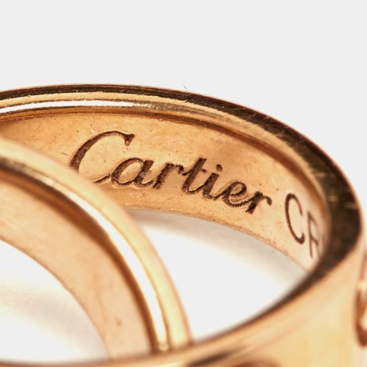 Pre Owned Cartier Love Interlocking Loop 18k Rose Gold Link Bracelet