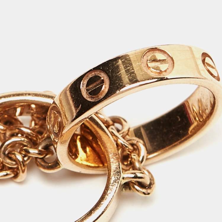 Pre Owned Cartier Love Interlocking Loop 18k Rose Gold Link Bracelet