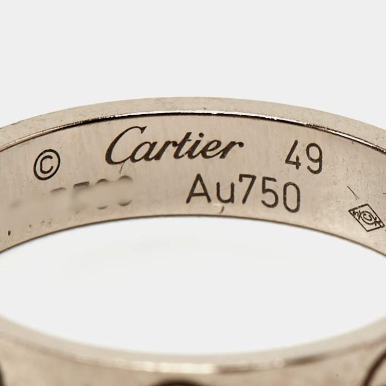 مملوكة مسبقًا Cartier Love 18k White Gold Wedding Band Ring Size 49