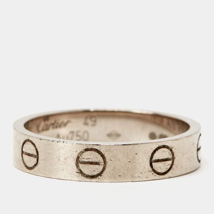 مملوكة مسبقًا Cartier Love 18k White Gold Wedding Band Ring Size 49