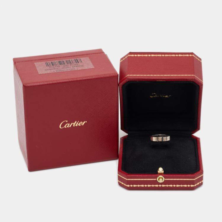 مملوكة مسبقًا Cartier Love 18k White Gold Wedding Band Ring Size 49