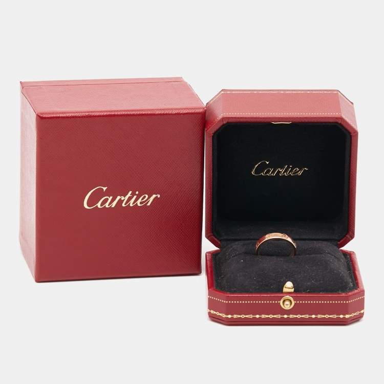 Pre Owned Cartier Love  1 Diamond 18k Rose Gold Wedding Band Ring Size 54