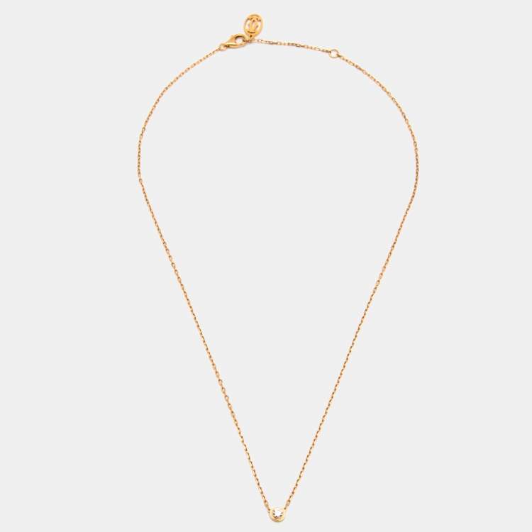 Cartier Small Rose Gold and Diamond Cartier d'Amour Necklace | Harrods IE