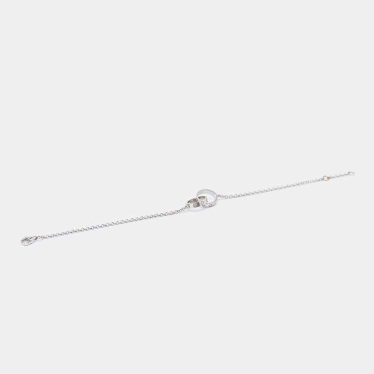 Pre Owned Cartier Love Interlocking Loops 18k White Gold Bracelet