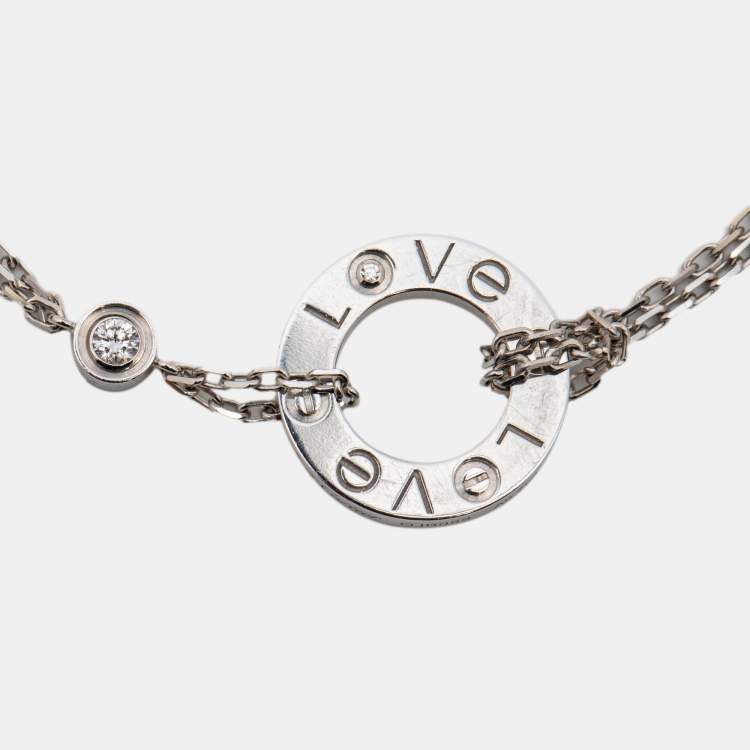 Pre Owned Cartier Love  Diamonds 18k White Gold Bracelet