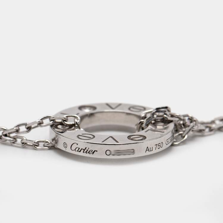 Pre Owned Cartier Love  Diamonds 18k White Gold Bracelet