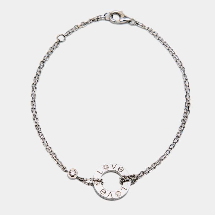 Pre Owned Cartier Love  Diamonds 18k White Gold Bracelet