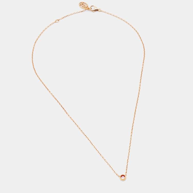 Pre Owned Cartier D'Amour Pink Sapphire 18k Rose Gold Chain Necklace