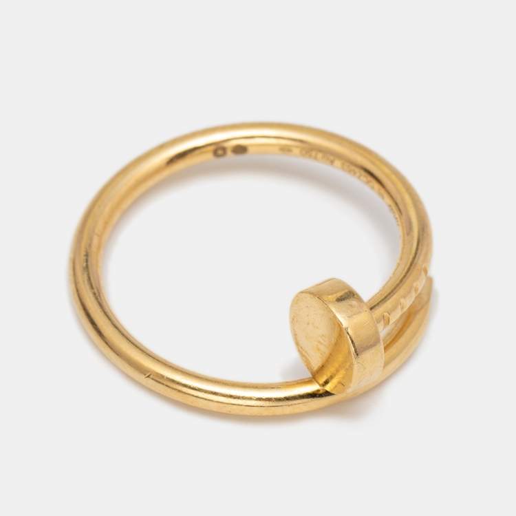 Pre Owned Cartier Juste Un Clou 18k Yellow Gold Small Model Ring Size 48