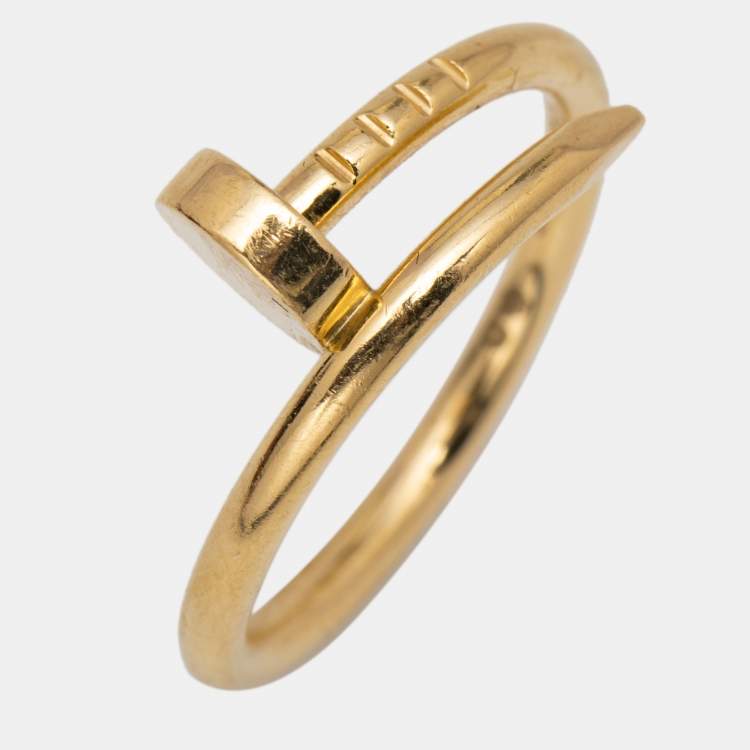 Pre Owned Cartier Juste Un Clou 18k Yellow Gold Small Model Ring Size 48