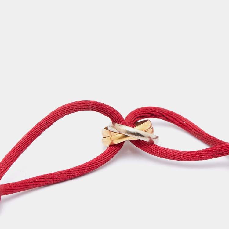 Pre Owned Cartier Trinity 18k Three Tone Gold Adjustable Cord Bracelet