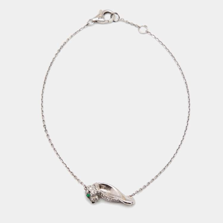 Pre Owned Cartier Panthere de Cartier Multi Gemstone 18k White Gold Bracelet