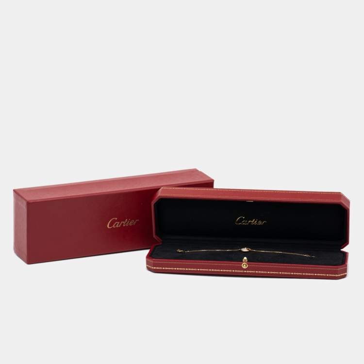 Pre Owned Cartier Amulette De Cartier Mother of Pearl Diamond 18k Yellow Gold XS Model Bracelet