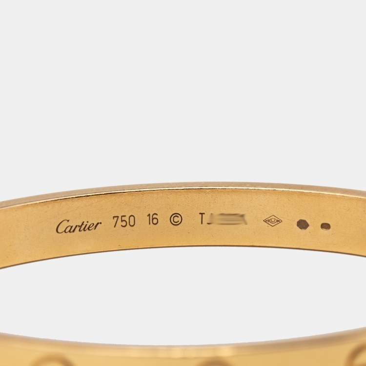 مملوكة مسبقًا Cartier Love 18k Yellow Gold Bracelet 16