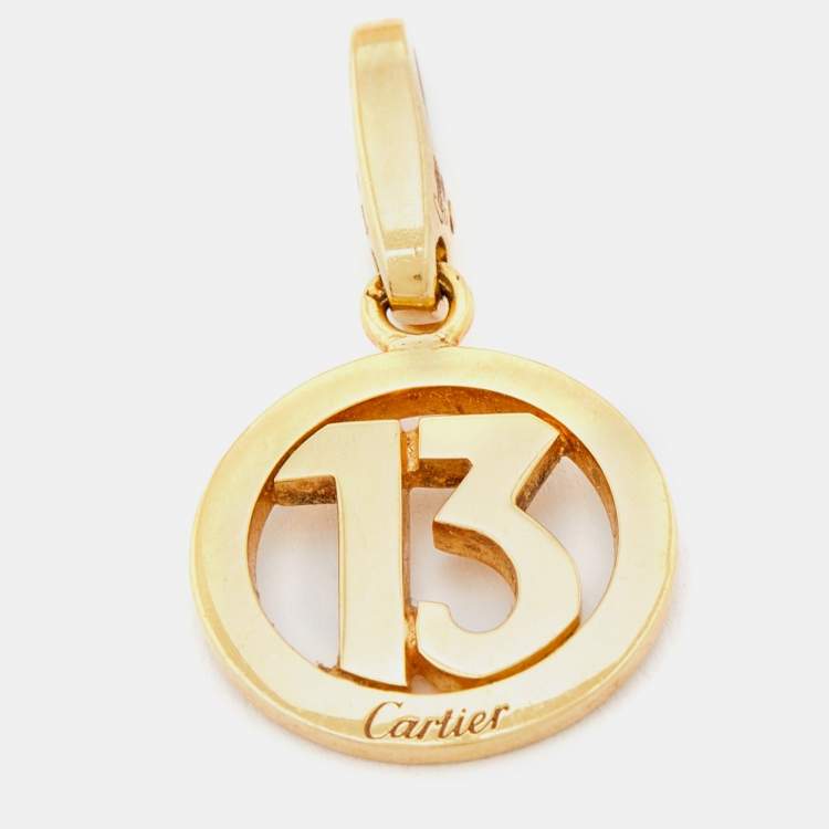 Pre Owned Cartier Number 13 18k Yellow Gold Pendant