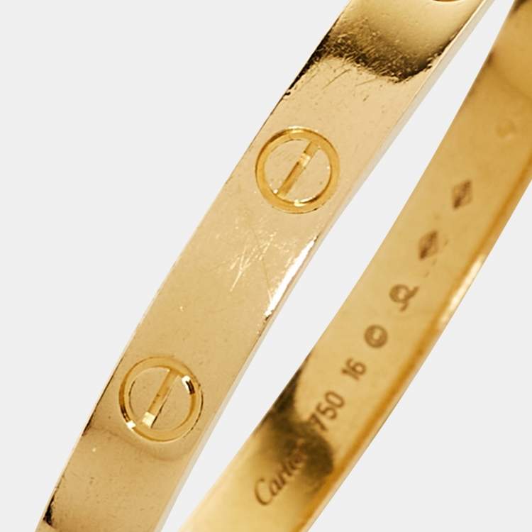 مملوكة مسبقًا Cartier Love 18k Yellow Gold Bracelet 16