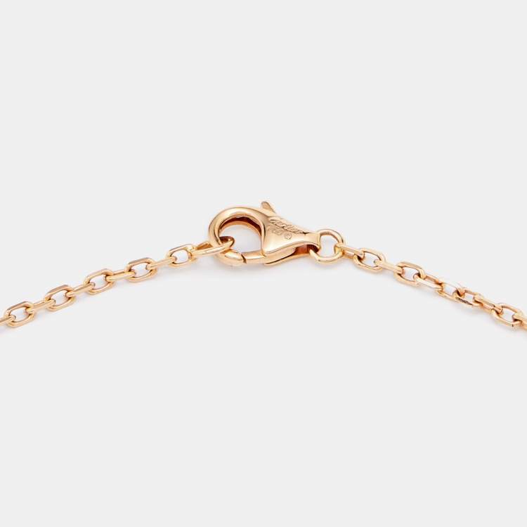 Pre Owned Cartier Trinity Pink Sapphire 18k Rose Gold Pendant Necklace