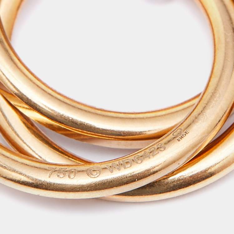 Pre Owned Cartier Trinity Pink Sapphire 18k Rose Gold Pendant Necklace