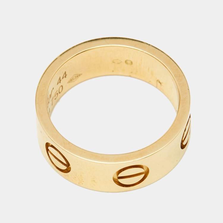 Pre Owned Cartier Love 18k Yellow Gold Band Ring Size 44