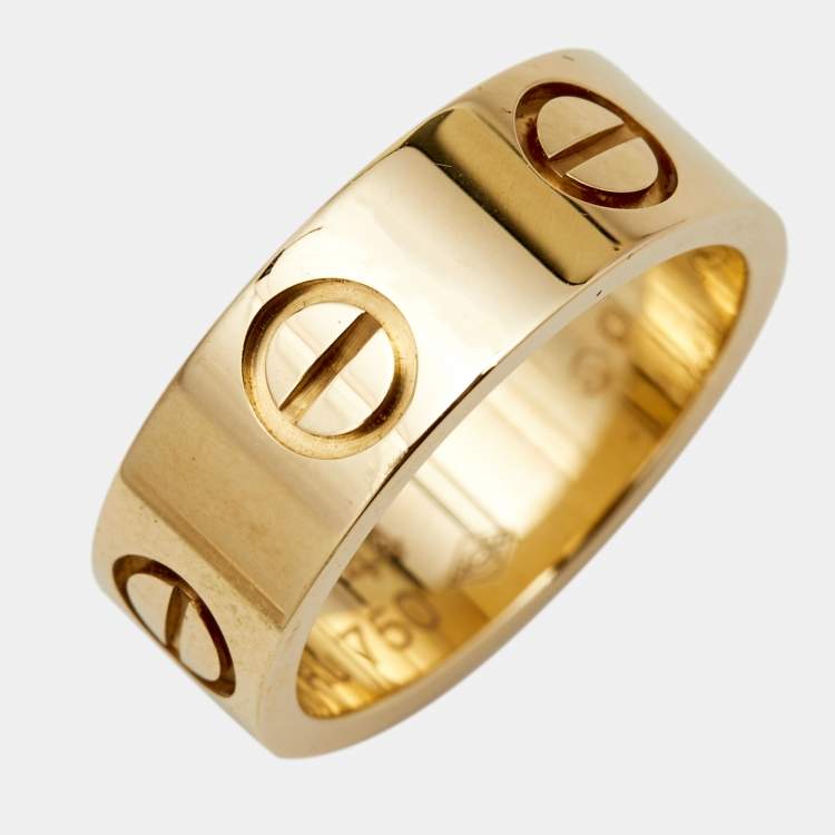Pre Owned Cartier Love 18k Yellow Gold Band Ring Size 44