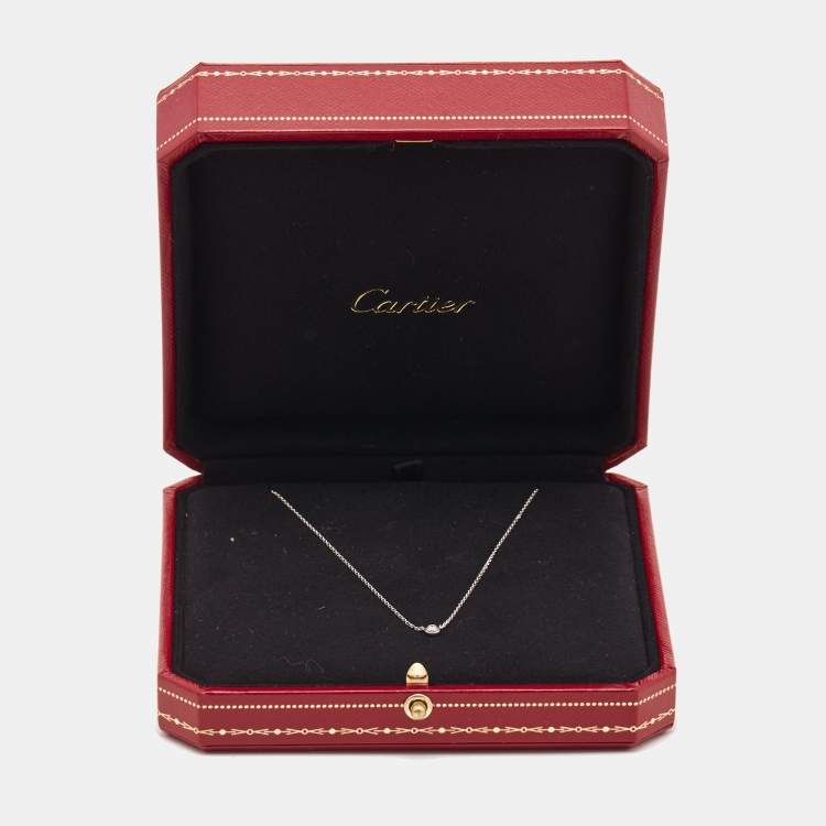 Pre Owned Cartier d'Amour Diamond 18k White Gold XS Model Necklace