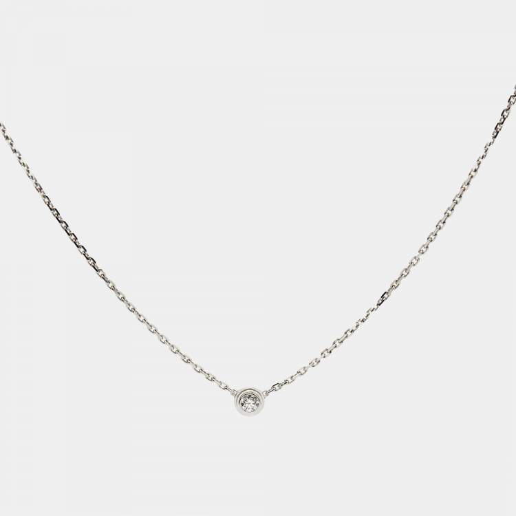 Pre Owned Cartier d'Amour Diamond 18k White Gold XS Model Necklace