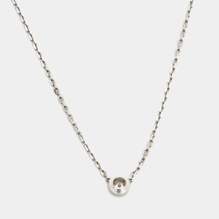 Pre Owned Cartier d'Amour Diamond 18k White Gold XS Model Necklace
