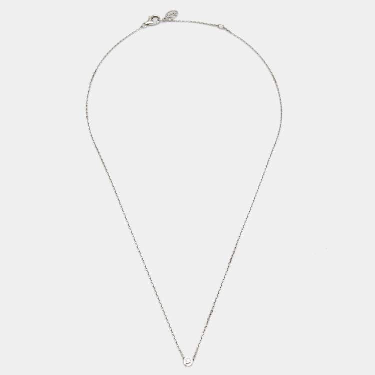 Pre Owned Cartier d'Amour Diamond 18k White Gold XS Model Necklace