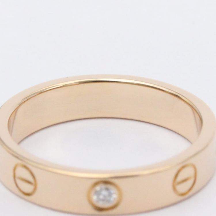 Pre Owned Cartier Love 18K Rose Gold Diamond Ring EU 51