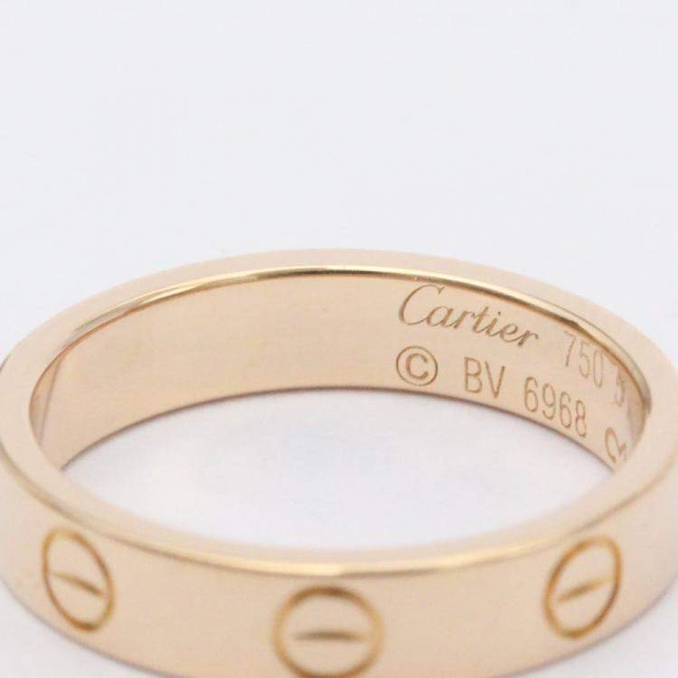 Pre Owned Cartier Love 18K Rose Gold Diamond Ring EU 51