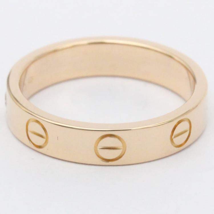 Pre Owned Cartier Love 18K Rose Gold Diamond Ring EU 51