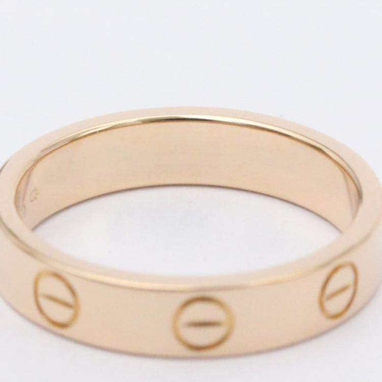 Pre Owned Cartier Love 18K Rose Gold Diamond Ring EU 51