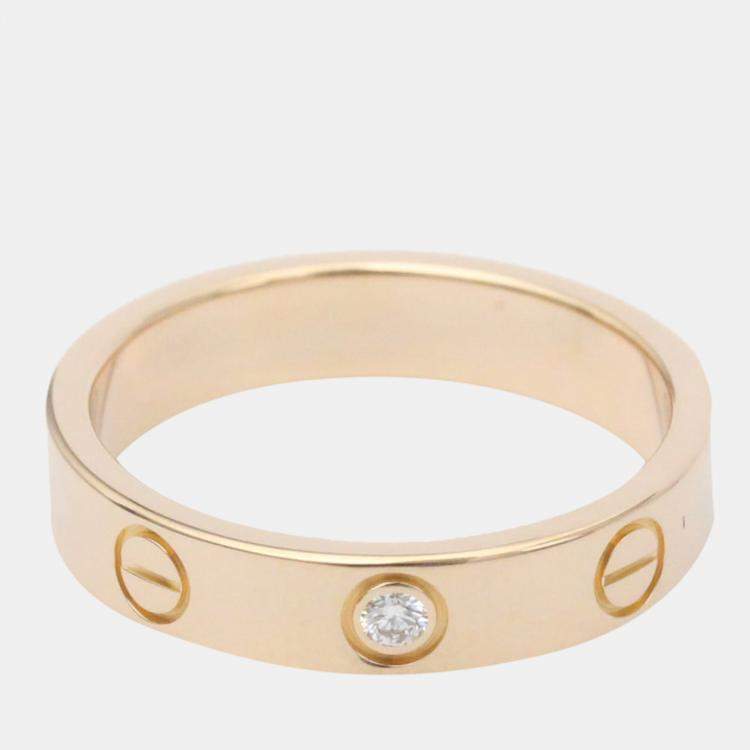 Pre Owned Cartier Love 18K Rose Gold Diamond Ring EU 51