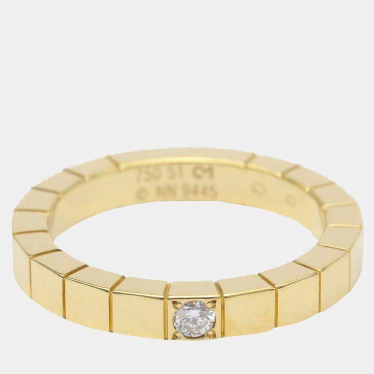 Pre Owned Cartier Lanieres Yellow Gold Diamond Ring EU 51