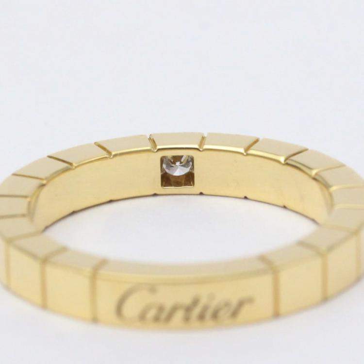 Pre Owned Cartier Lanieres Yellow Gold Diamond Ring EU 51