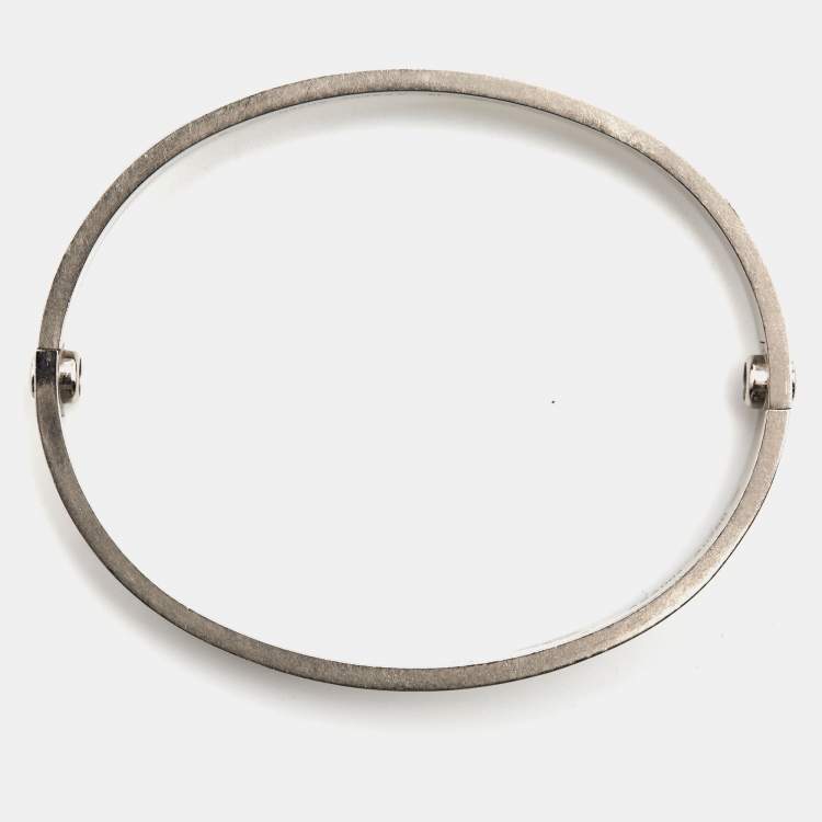 Pre Owned Cartier Love 18k White Gold Bracelet 17