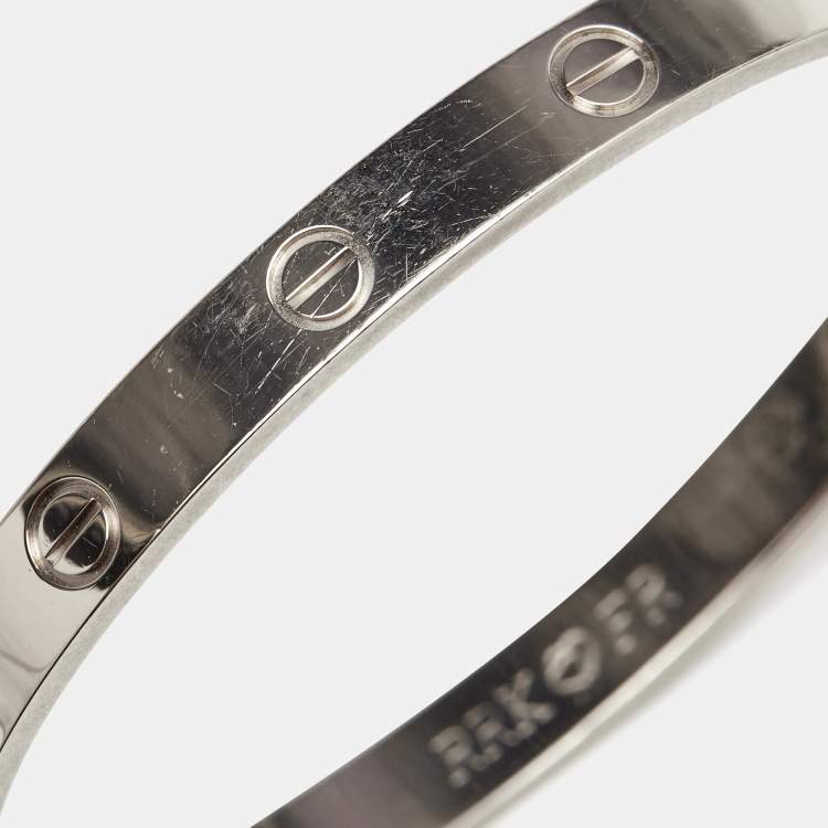 Pre Owned Cartier Love 18k White Gold Bracelet 17