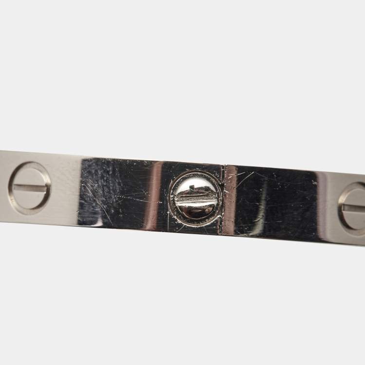 Pre Owned Cartier Love 18k White Gold Bracelet 17