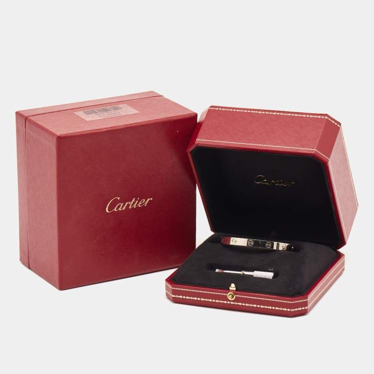 Pre Owned Cartier Love 18k White Gold Bracelet 17