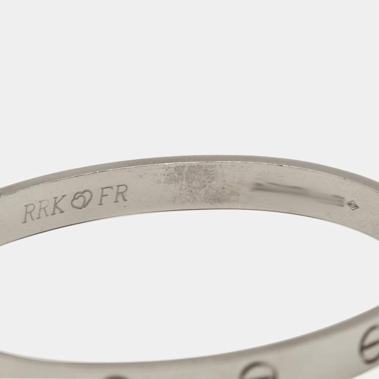 Pre Owned Cartier Love 18k White Gold Bracelet 17